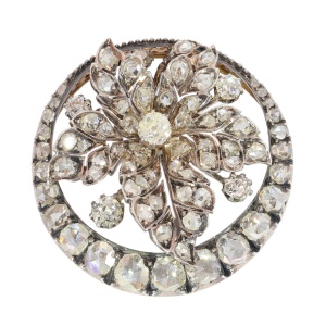 A Diamond Leaf Brooch in Grand Victorian Bloom, circa 1870